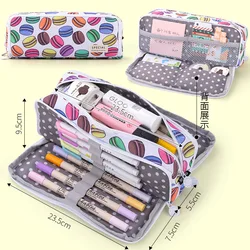 Pencil Case Large Storage Pensil Bag Pouch Marker 3 Compartment Stationery Pen Collect Holder for Adults Office Organizer Gifts