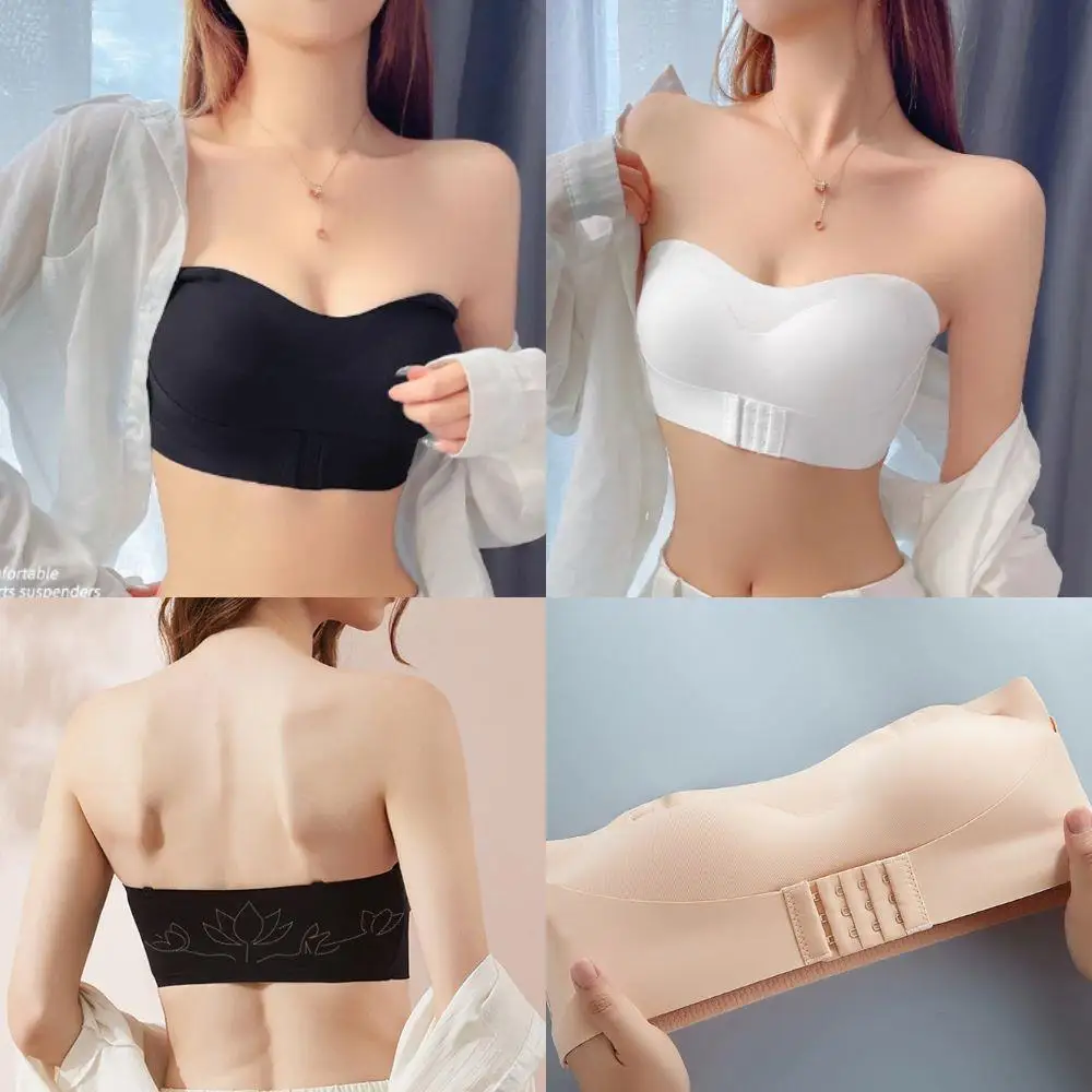 

S-XL Plus Size Sexy Lingerie Women Tube Strapless Bra Chest Wrap Bandeau Unlined Seamless Push Up Bra Breathable Underwear Tops