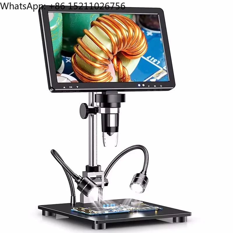 DM9 Max DM12 10.1 "HD IPS HD-MI مجهر رقمي 10 أضواء LED PC/TV متوافق مع LCD مجهر لحام للبالغين