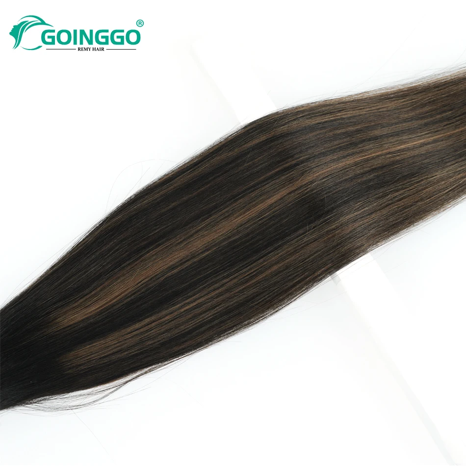 Balayage الشريط في وصلات الشعر شعر الإنسان الطبيعي الأسود تسليط الضوء على الكستناء البني الشريط Ins الجلد لحمة لاصق 2.5 جرام/قطعة