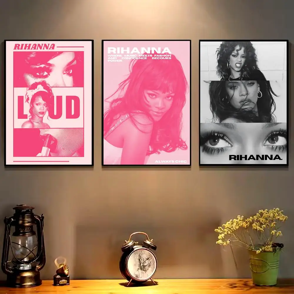R-Rihanna Painting Calligraphy Canvas Poster Wall Art Print for Bedroom Living Room Home Decor Aesthetic Artwork Gift