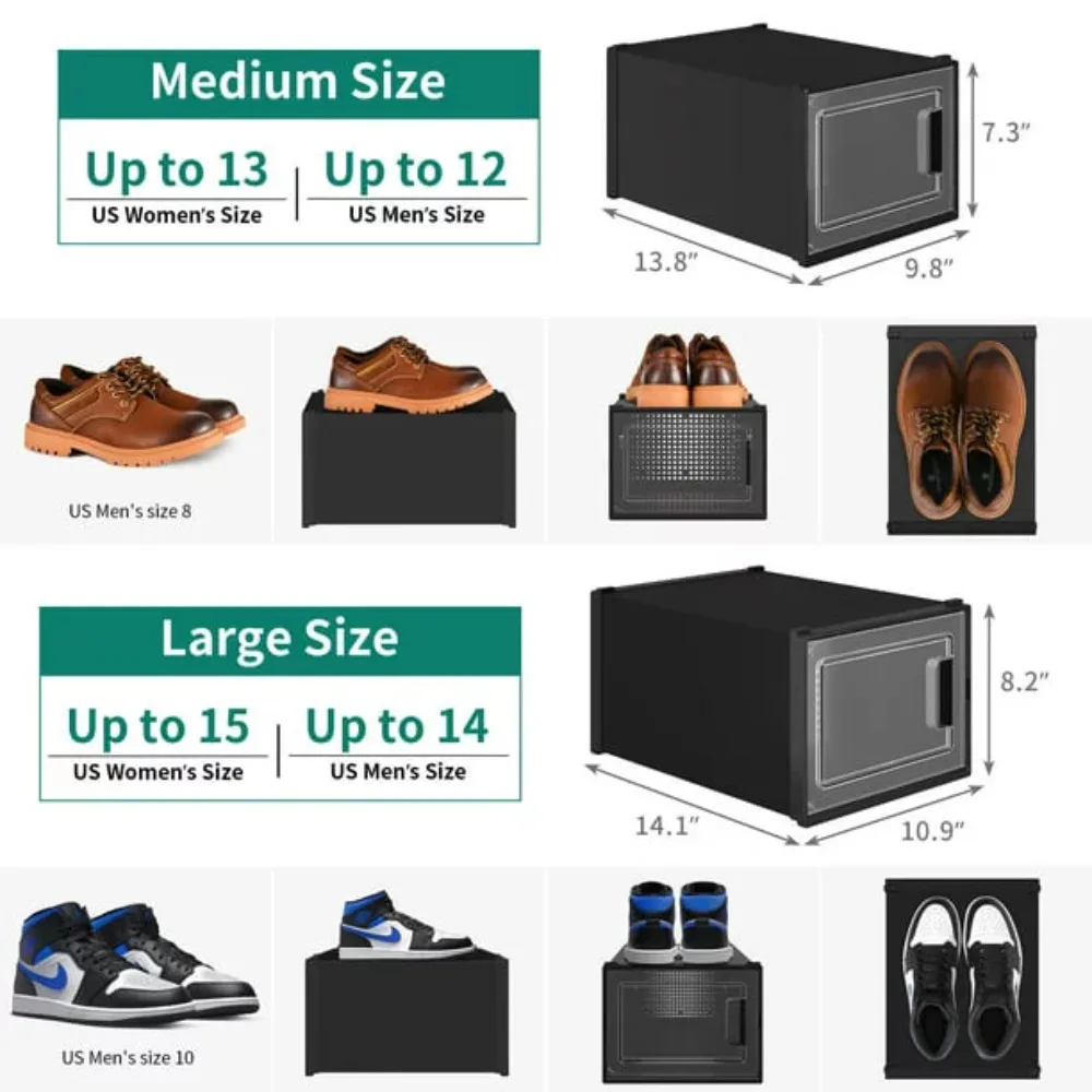 Shoemakers 12 Pack Shoe Storage Box Shoes Rack Large Case Set Sneaker Organizers Free Shipping Shoerack Black Shoe-shelf Cabinet