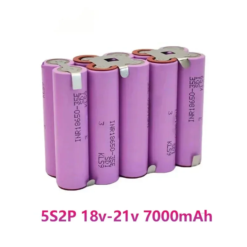 3S1P 3S2P 4S2P 4S1P 5S1P 5S2P 6S1P 8.4V 3.7V 10.8V 18V Battery 16.8V INR18650 35E 3500mAh Suitable for 18V Screwdriver Battery