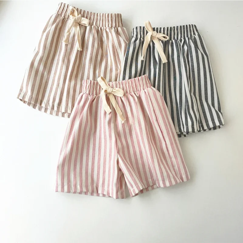 Gestreifte Jungenhose aus Retro-Hanf-Baumwolle mit lässigem und hochwertigem Design, elastische Taille, Mädchenkleidung, Kinderhose – Detail 14