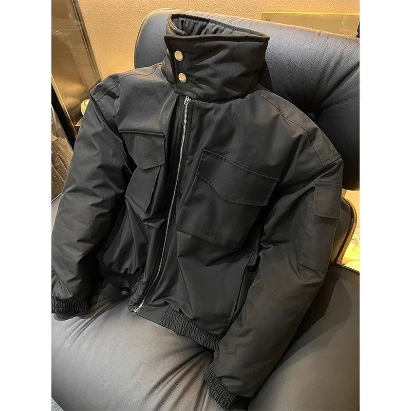 Very wide, high-end, loose and thickened, handsome short trendy brand winter light cavalry cotton jacket