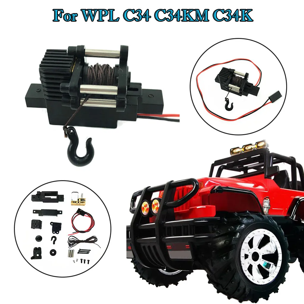 Electric Snowmobile for Kids Automatic Winch RCtown WPL C34 C34KM C34K Car RC WPL For 1/16 Remote control car Rainbow Car