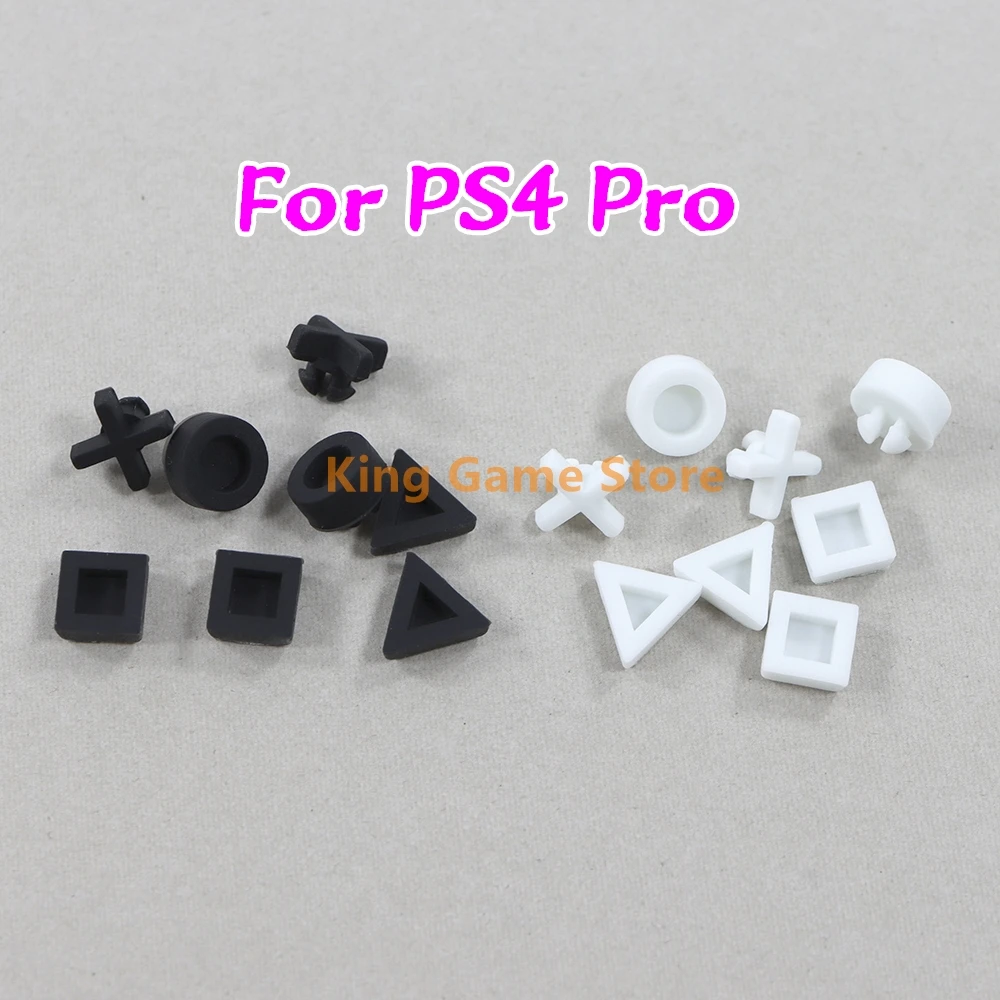 50 ชุดสีดําสีขาวซิลิโคนด้านล่างยางฟุตแผ่นฝาครอบสําหรับ Sony PS4 Pro Slim คอนโซลยางฟุตฝาครอบ