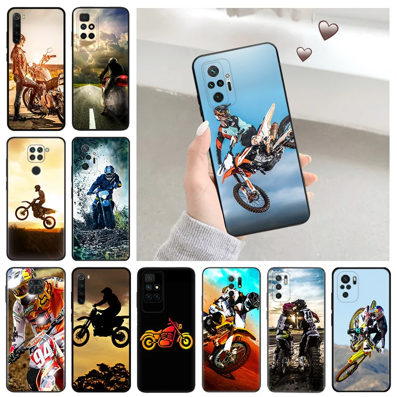 Silicone Soft Phone Case for Redmi 9c 9a 9i a1 a2 Plus k60 k60e k50 k40 Note 9 Pro 9s 9t 8 8t 7 cc9 Flying Rider Motocross Cover