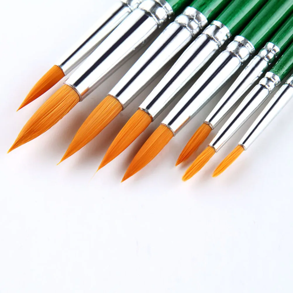 

12Pcs Professional Painting Brush Set Sharp Tip Synthetic Nylon for Acrylic Oil Watercolor Face Paint Gouache Pottery School