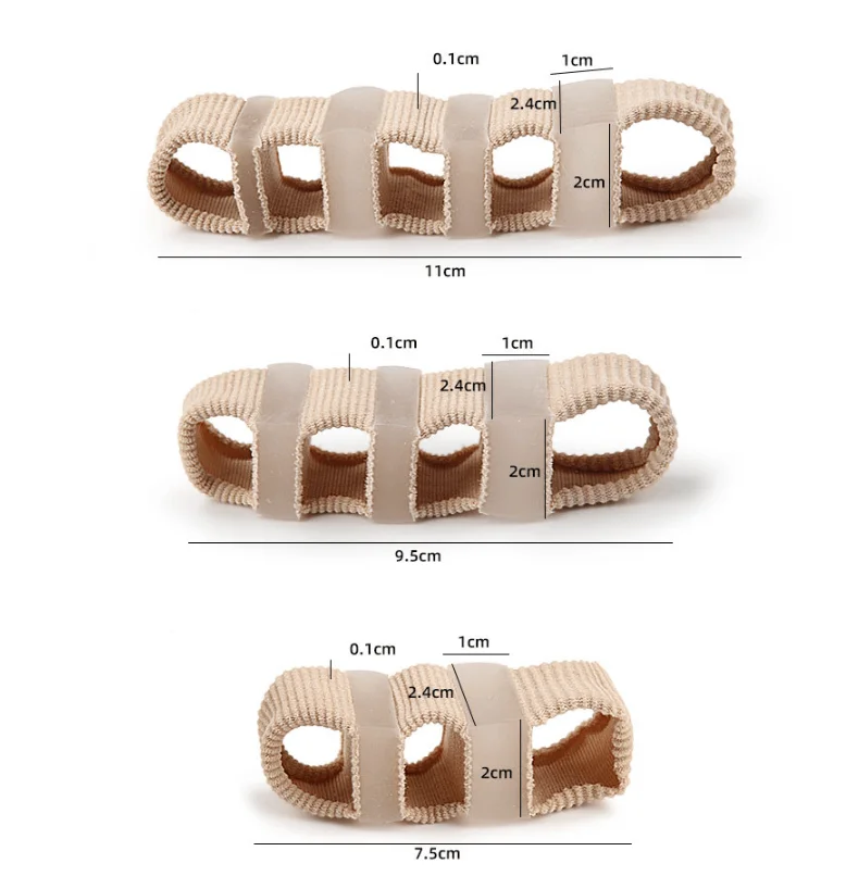 1/10Pcs 1/2/3/4/5 Hole Fiber Toe Corrector Thumb Valgus Bigfoot Bone Overlap Toe Separator Toe Orthotic Device Toe Straightener