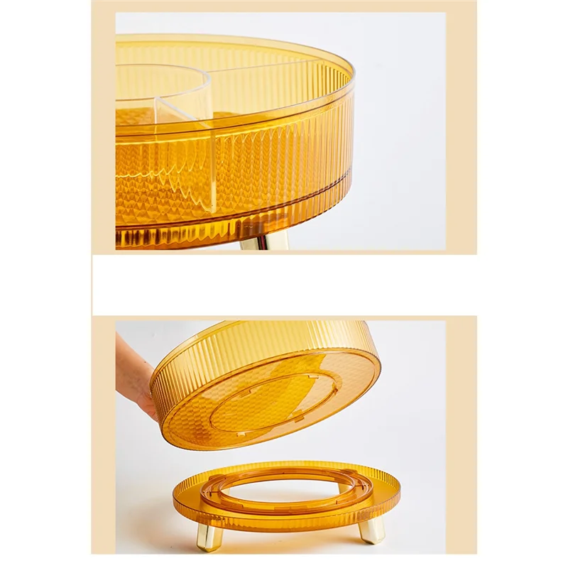 Three-Layer Rotating Light High-Grade Bowl Home Multifunctional Melon Seeds Dried Storage Box