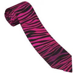 Gravatas finas de poliéster para homens e mulheres, gravatas largas com pescoço, acessórios para camisas, casamento, gótico, listras zebra, rosa, 8 cm