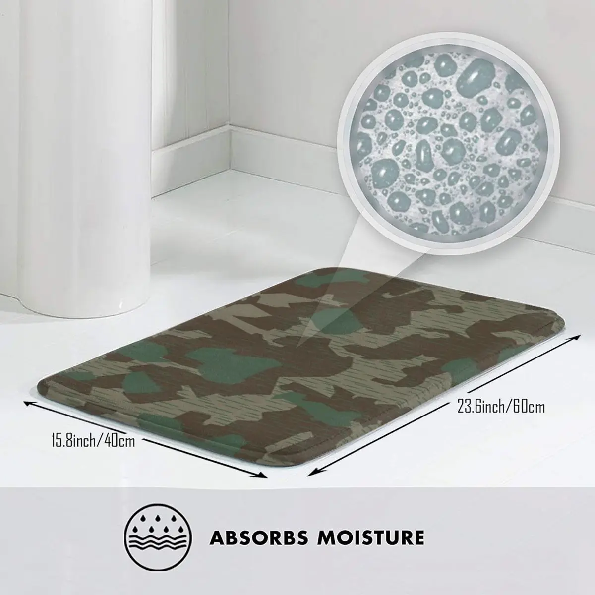 WW2 Germany Military Splinter Camo Splittertarn Camouflage 1 Anti-slip Doormat Floor Mat Antiwear Carpet Rug Entrance Home Mats