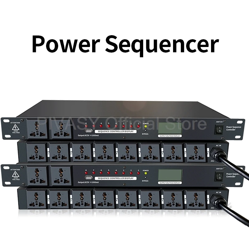 Professional 8 Channel High Power Equipment Power Supply Controller 10-way Power Sequencer With RS232 Serial Port for Stage