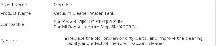 Replacement Water Tank For Xiaomi Mijia 1C / MI Robot Vacuum-MOP SKV4093GL Electric Control Water Container Cleaner Spare Parts