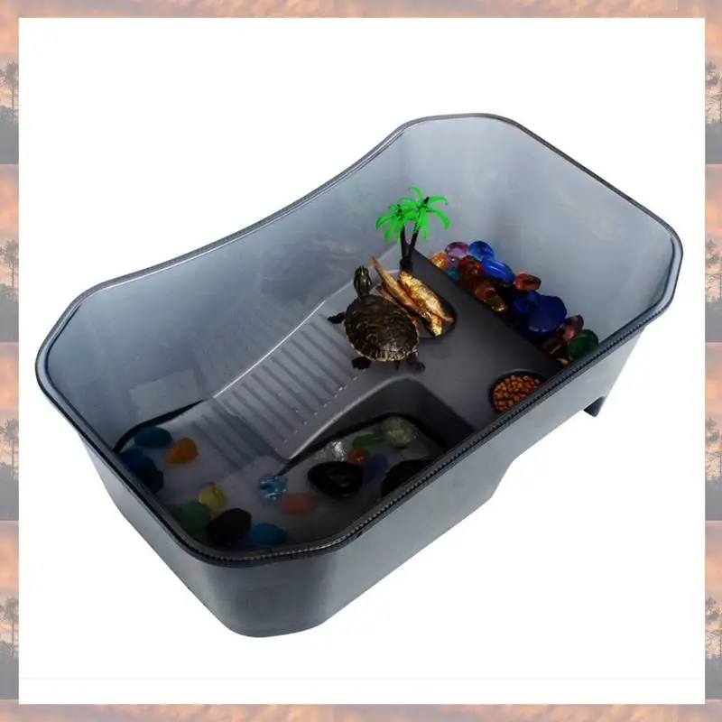 2025 Trend 2X Open Turtle Tank With Terrace Water Turtle Box Brazilian Tortoise Tortoise Basin