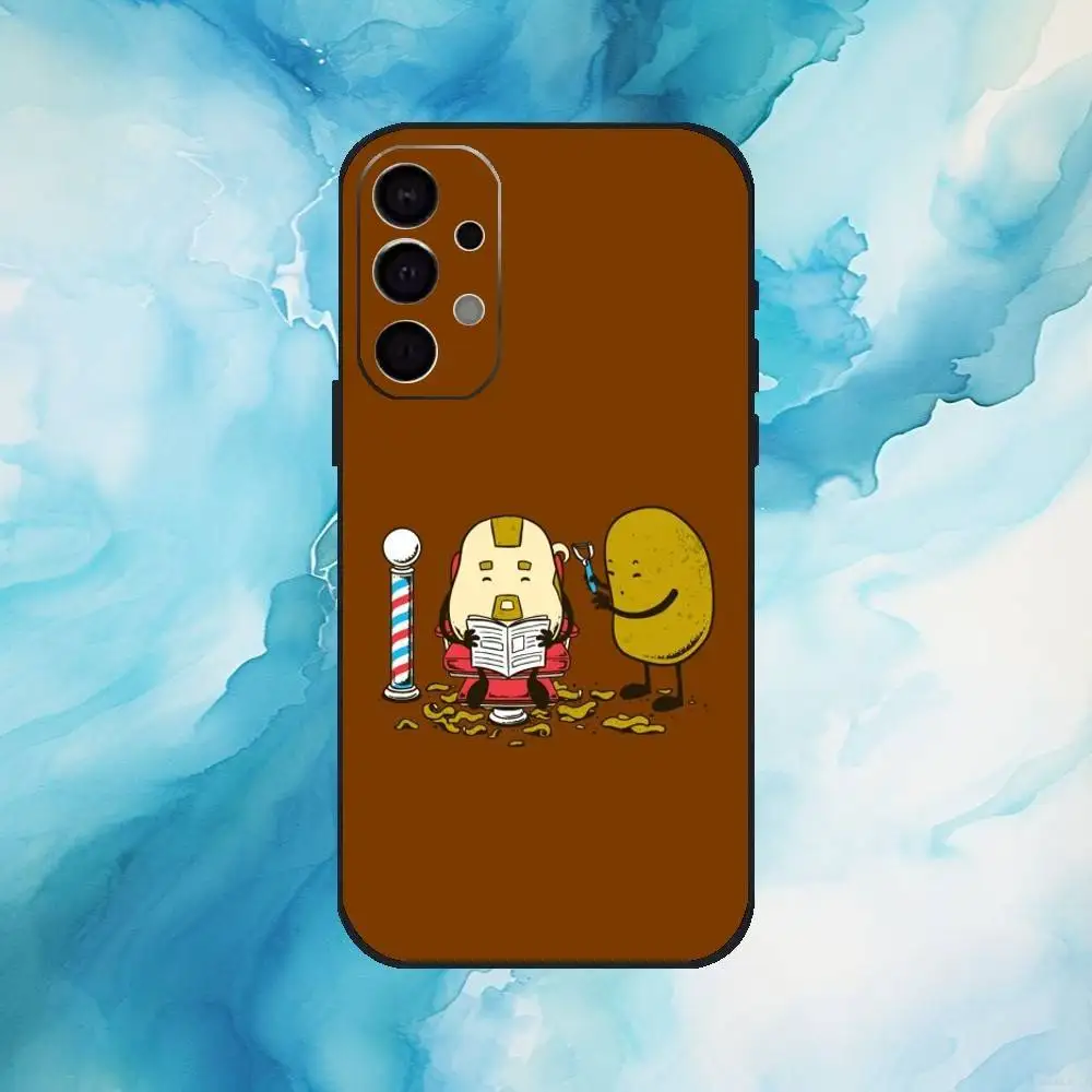 حافظة هاتف فاخرة للطعام المضحك لهاتف سامسونج S25، S24، S21، S22، S23، S30، Ultra، S20، Plus، Fe، Lite، Note، 10,9,5G غطاء أسود #3