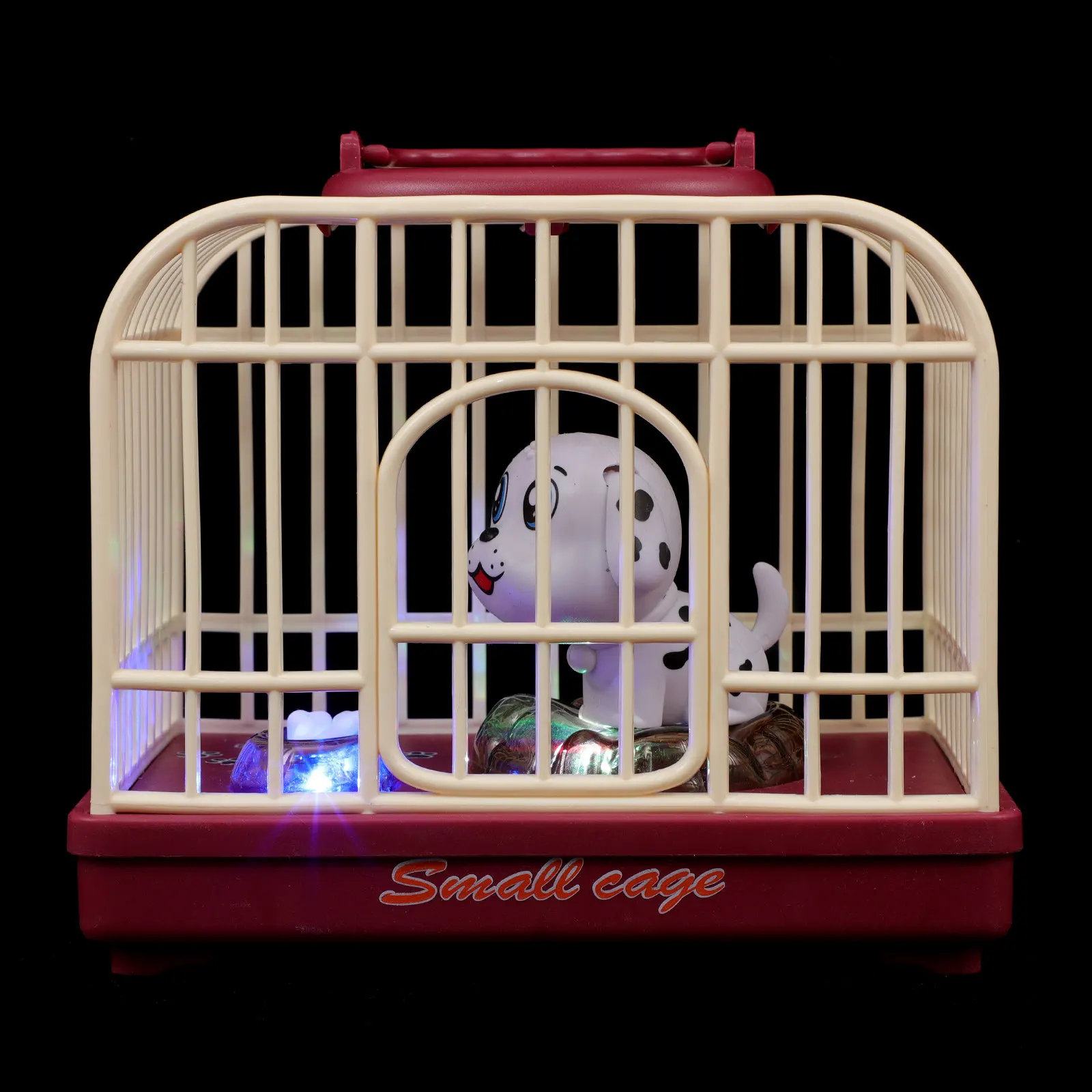 

1Pcs Voice Control Dog Cage Electric Plaything Mini ABS Luminous Musical Pet Interactive Baby Gift Voice Control Dog