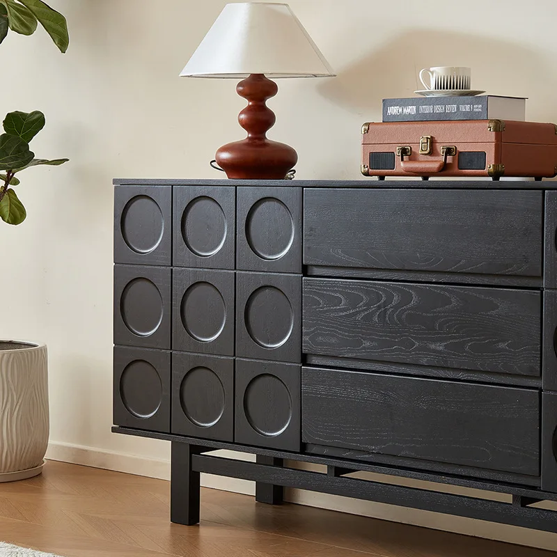 French retro dining side cabinet living room wine and tea cabinet