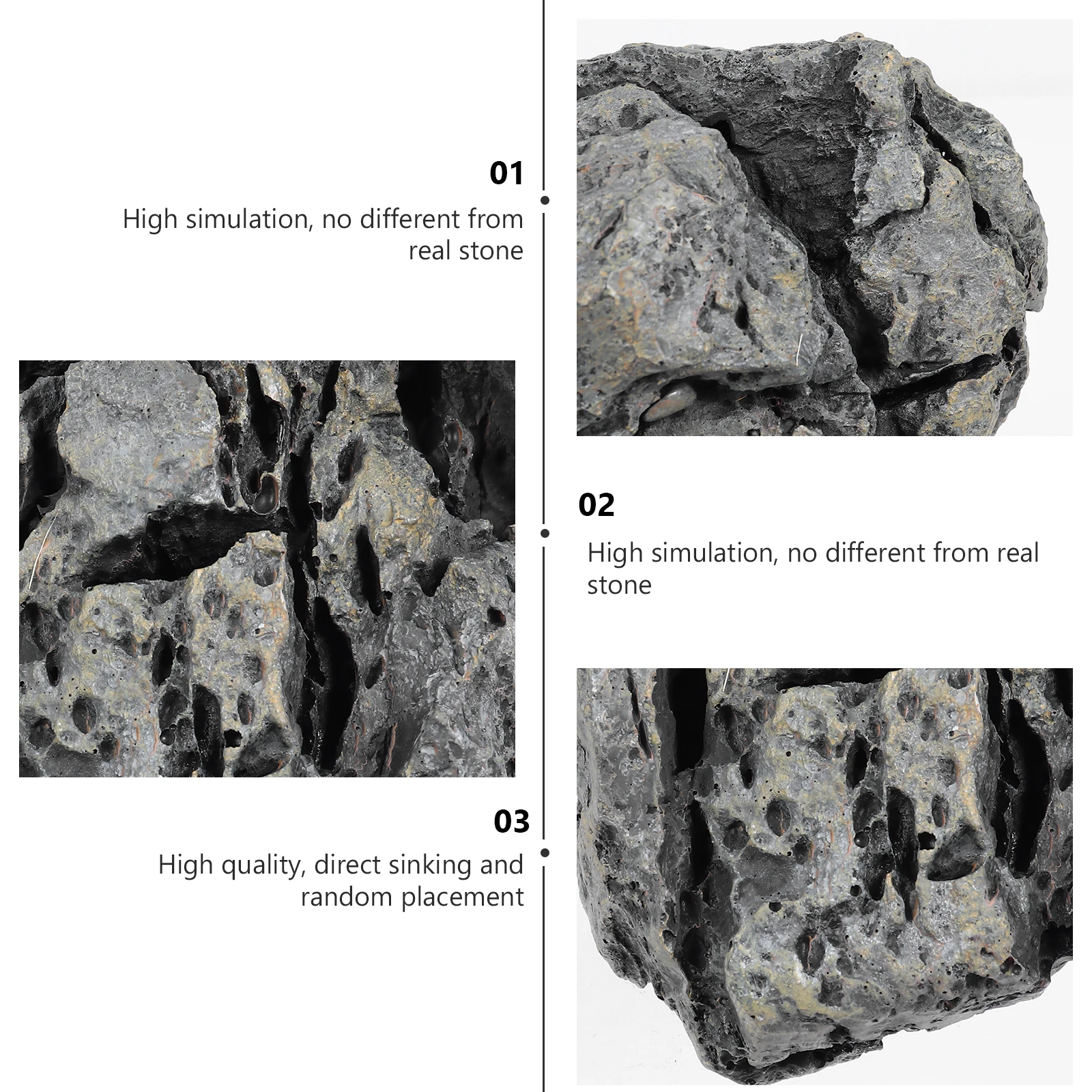 

Lifelike Resin Stone Aquarium Ornament Fish Tank Decor Simulation Landscape Ornament For Tank Decoration Play Hide Landscape