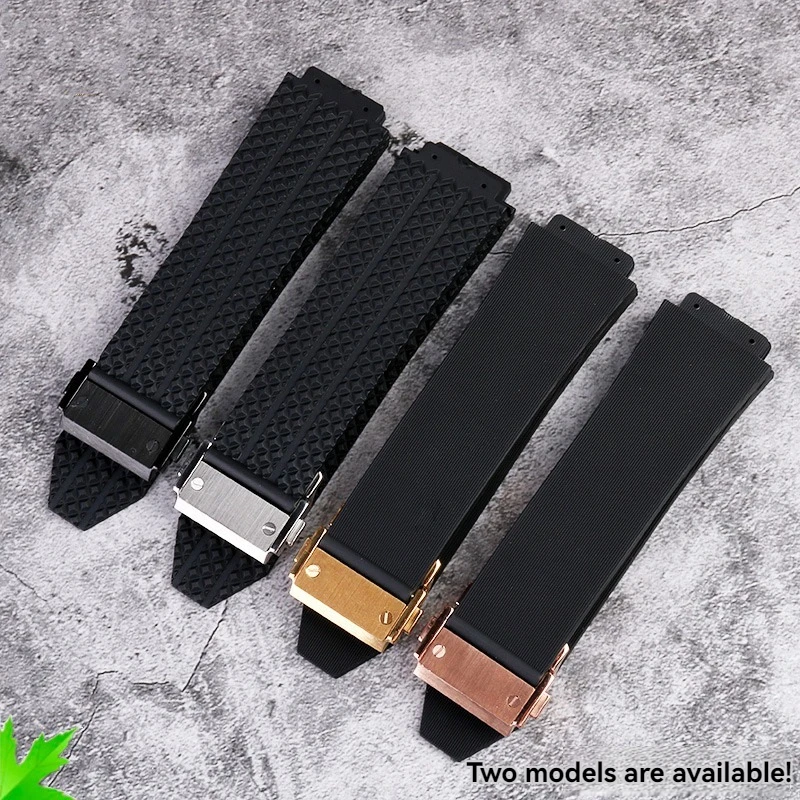 20x13 24x17 25x19 26x19mm convex silicone rubber watchband waterproof soft sports watch strap For HUBLOT Big Bang Classic watch