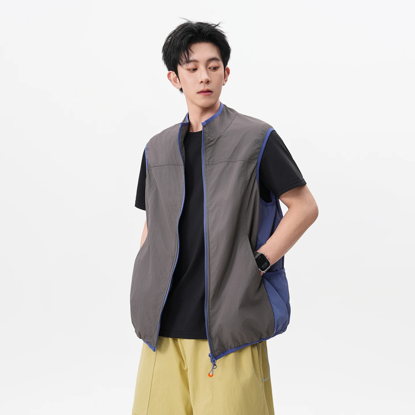 Men's Vest Summer Fashion Solid Color Lightweight 100% Nylon Loose Layering Sleeveless Top Work Commuter Urban Outdoor Casual