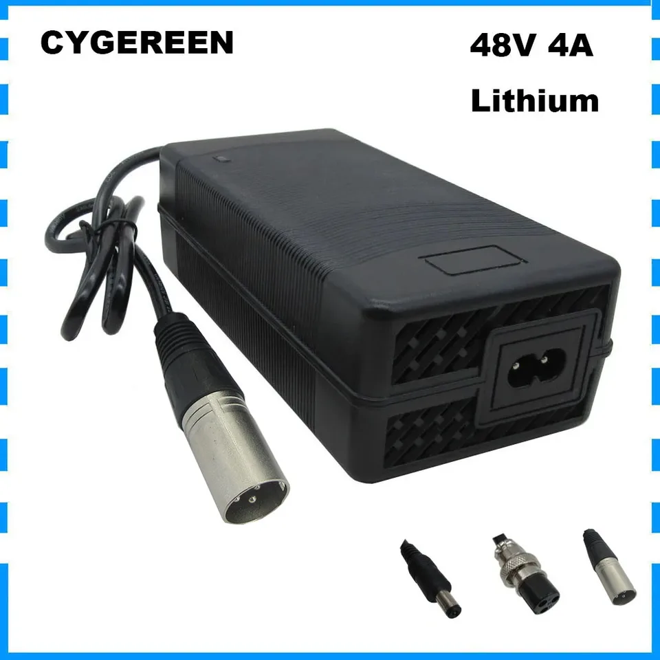 48V 4A Li ion Charger 54.6V 4A XLR For 13S 48 Volt Lithium Battery
