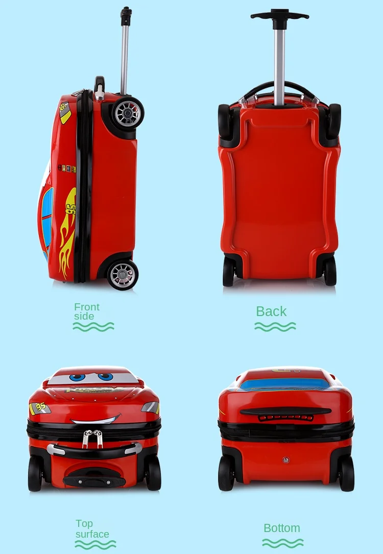 18\'\' inch Cute Suitcase Scooter Rolling Luggage Boy and Girls Schoolbag Car Backpack with wheels Lazy Trolley Case