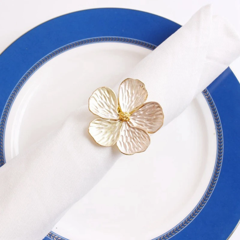 18 Pcs Flower Napkin Buckle Napkin Ring Napkin Ring, Used For Wedding, Festival, Banquet, Daily Party Decoration