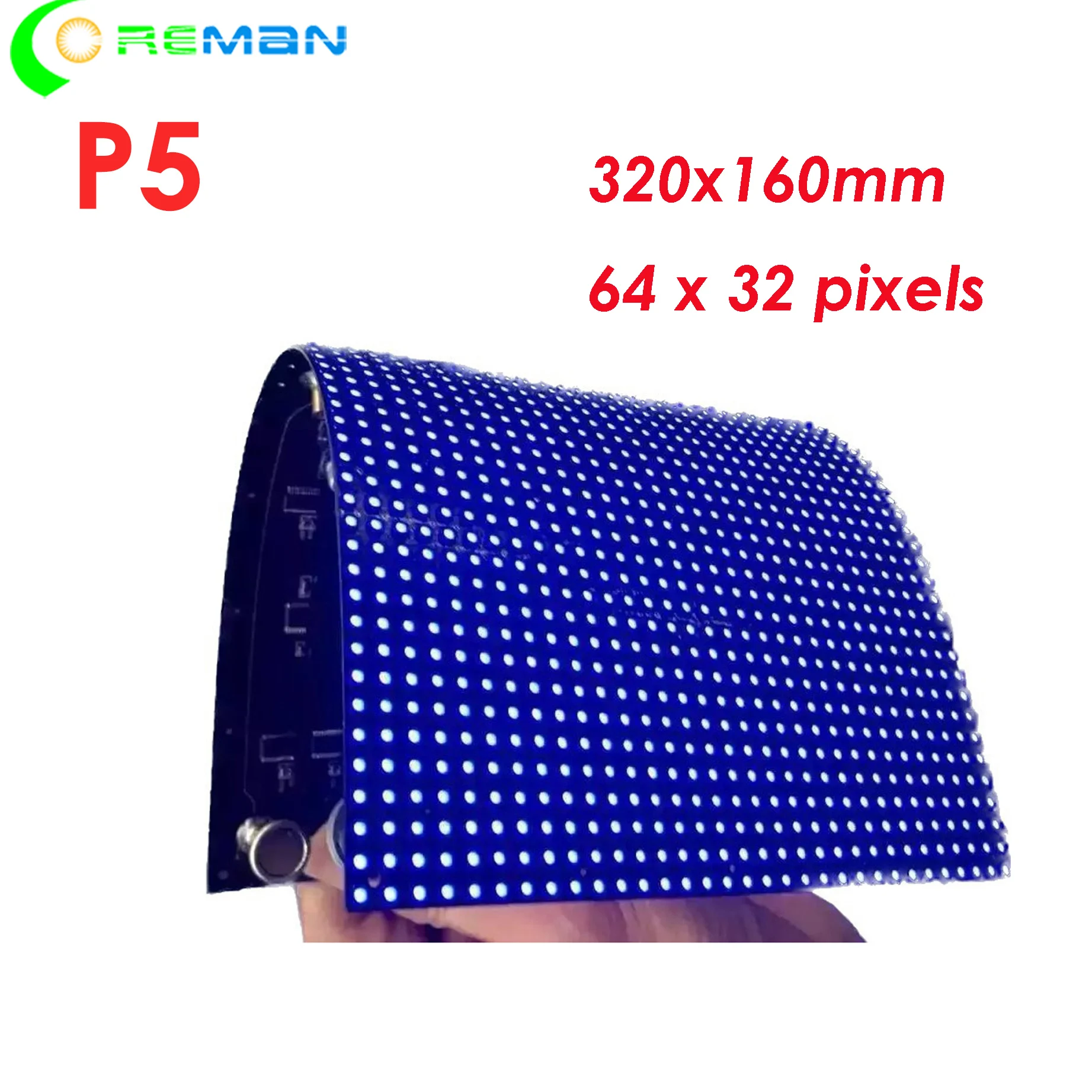 Discount Big sale  1.99USD p5 indoor flexible led display module 320x160mm 32x16cm full color RGB led matrix