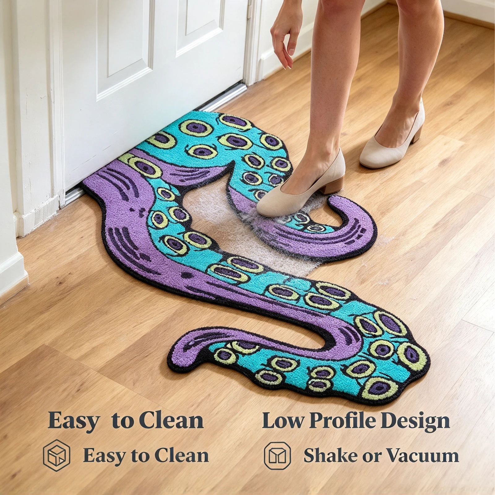 Funny Octopus Tentacle Carpet Door Mat 60x90cm Non Slip Absorbent Cthulhu Rug Gothic Horror Bathroom Carpet Floor Decor Home