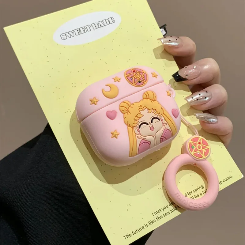 Kawaii Sailor Moon чехол для Airpods аниме девушка чехол для Airpods чехол для наушников силиконовый мягкий чехол для Airpods для Airpods 1,2,3, Pro, Pro2