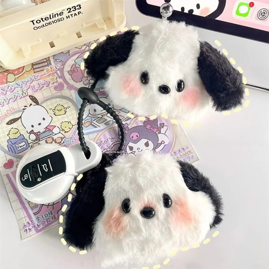 

Cute White Puppy Keychain, Cute Plush Puppy Backpack Doll Pendant Plush Fashionable Backpack Hanging Decoration