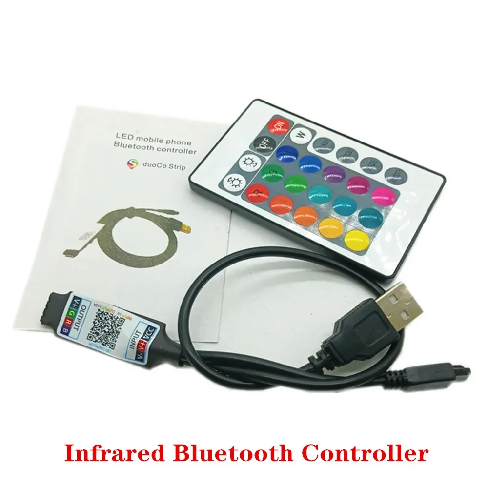 Mini 24Key IR RF USB RGB Remote Wireless LED Controller Dimmer Dynamic Mode Infrared For RGB 3528 5050 LED Strip Lights