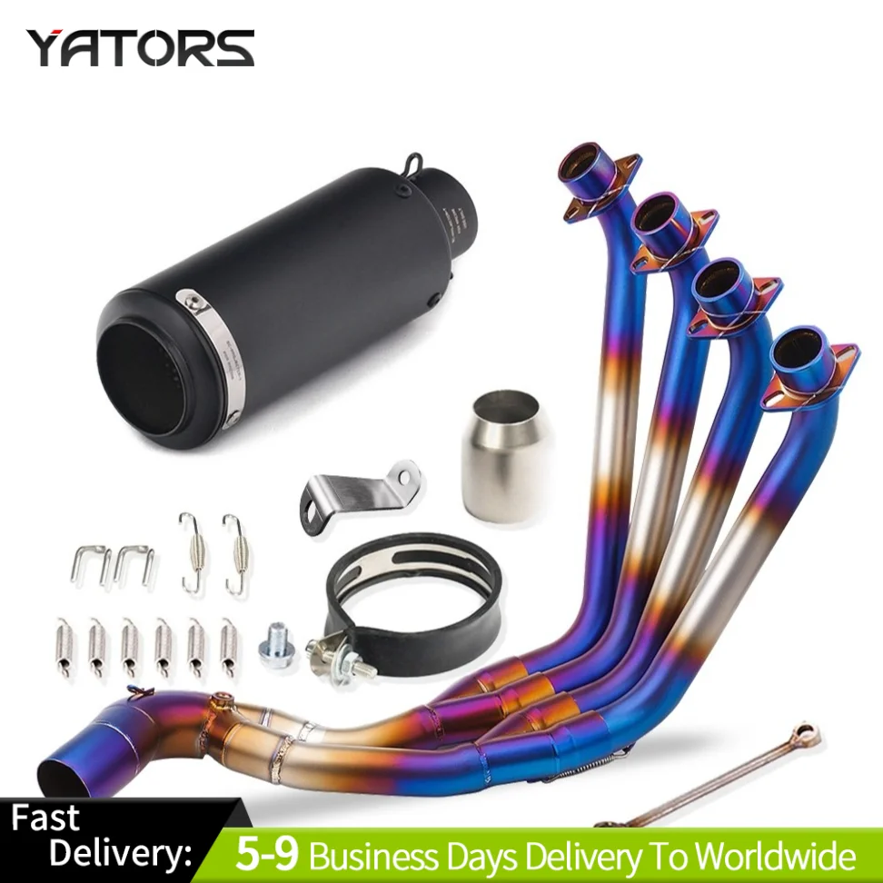 

Exhaust Systems For Honda CBR650F/R CB650F CB650R 14-23 Whole Exhaust Pipe Slip On Escape Blue