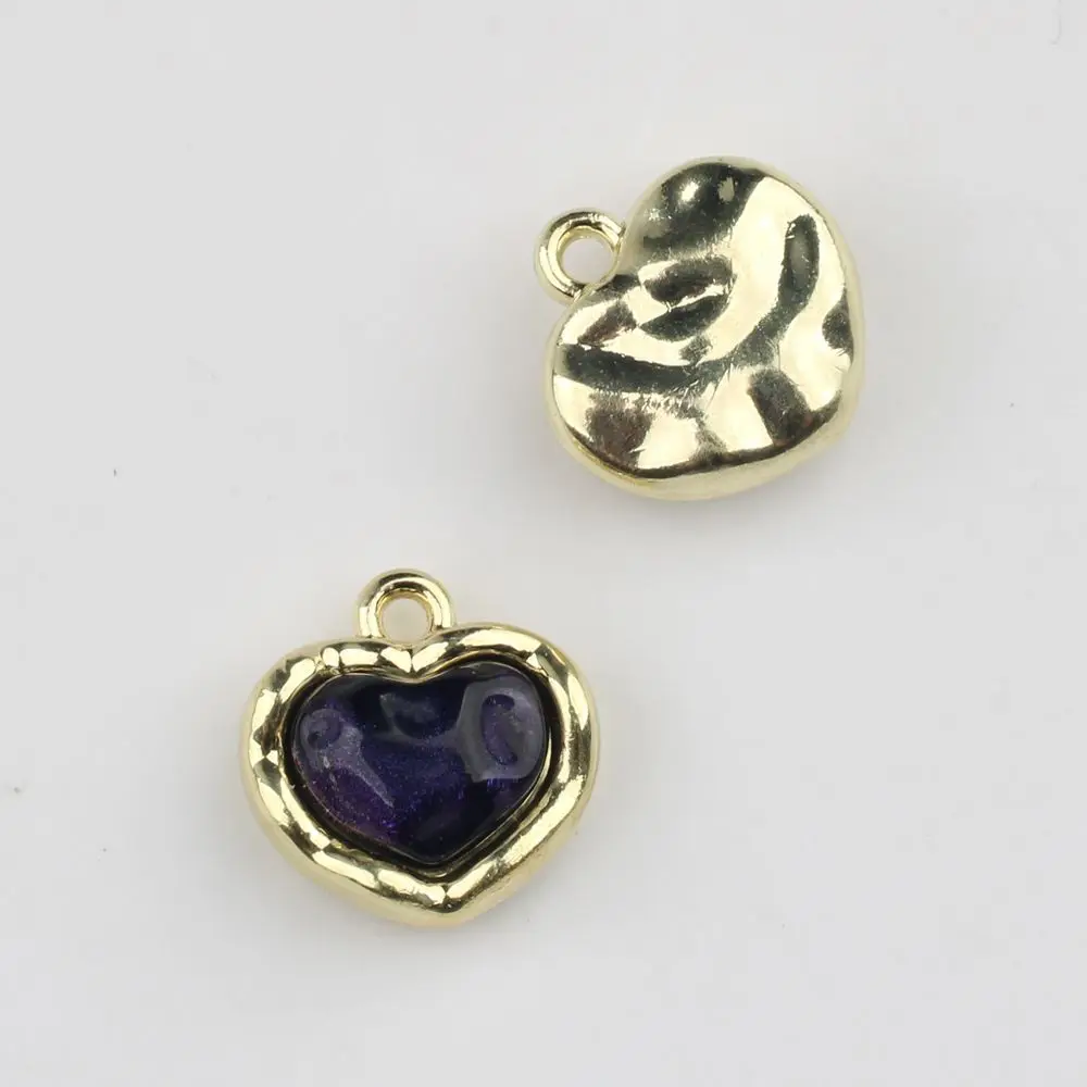 40pcs Handamde Silvery Golden Jewelry Pendant Charms Love Heart Necklace Earrings Pendants Diy Earrings Jewelry Making Findings