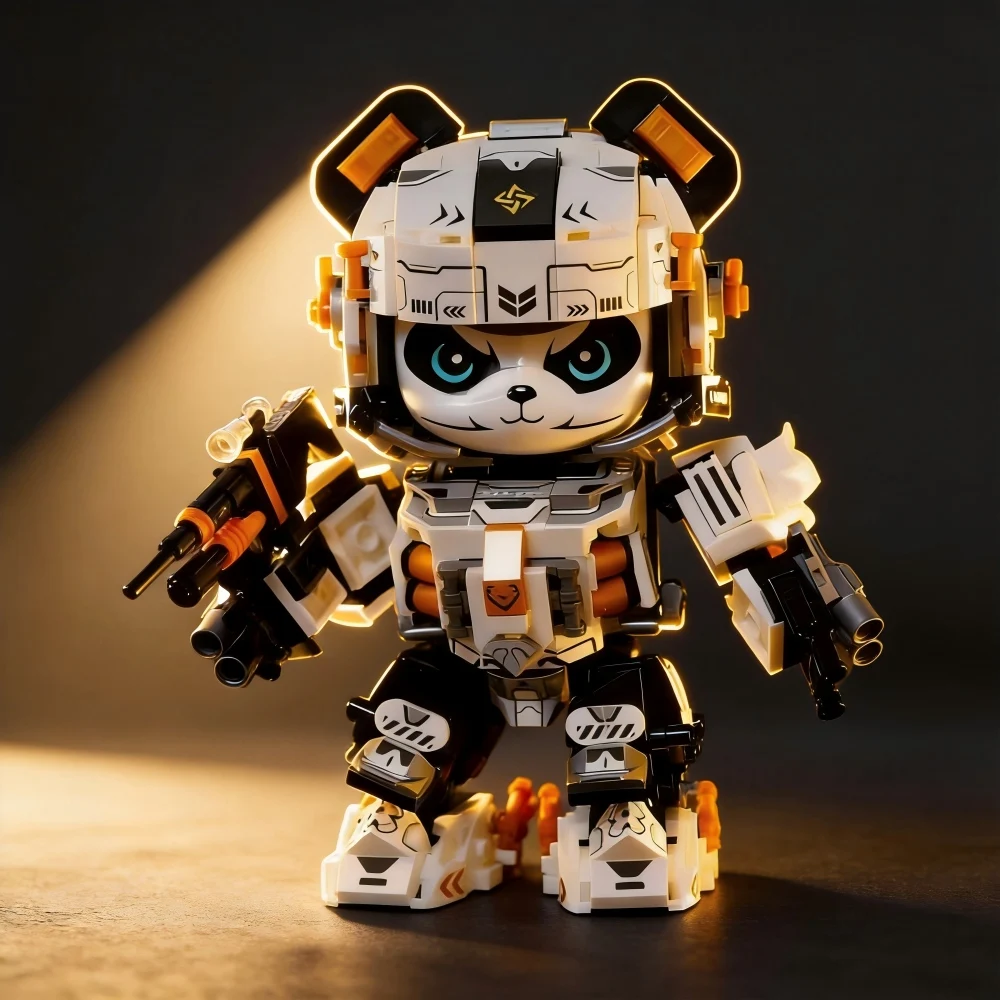 Articulated Mecha Panda Building Kit - DIY Robot Model Toy, Educational Gift for Boys Age 6-12, Birthday & Children's Day