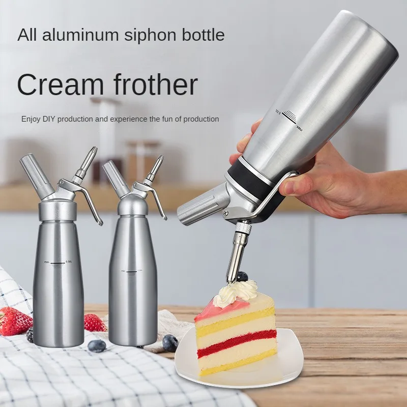 

500/1000ml Cream Gun Siphon Bottle Household Multi-Function Cream Foamer Stainless Steel Snow Top Piping Gun