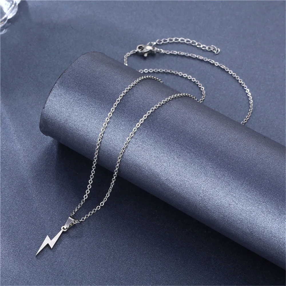 New Lightning Necklaces For Women Stainless Steel Long Chain Protection Choker Necklace Girlfriend Lover Gifts Pendants