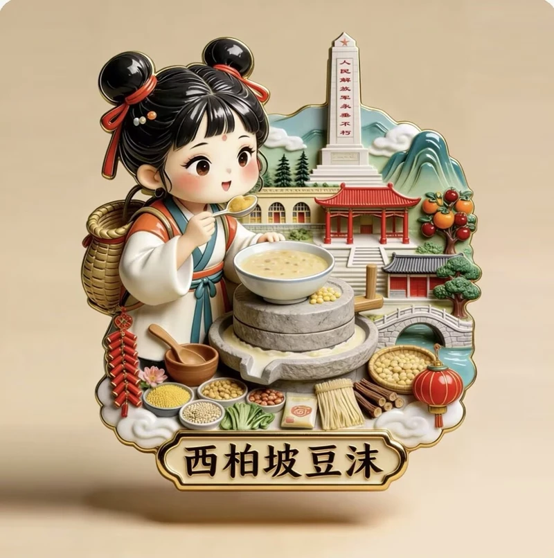 Food Metal Relief Of Xizang Stone Pot Chicken, China 3D Fridge Magnets Tourism Souvenirs Refrigerator Magnetic Stickers