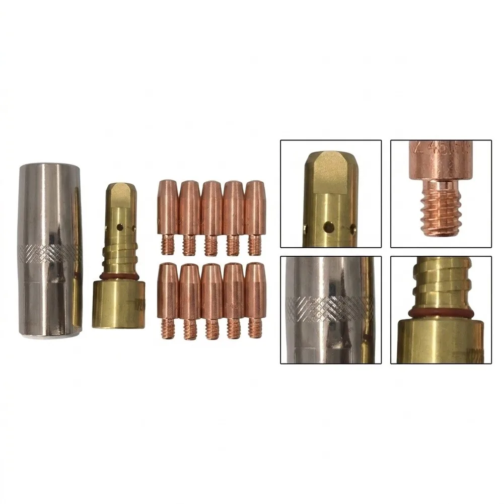 For Lincoln For Magnum PRO 250L 300L For MIG Welding Nozzle Kit 12-Pc Copper Components for Consistent Stability