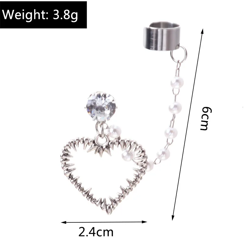 Aihua 1pc Punk schwarz Kreuz Quaste Ohrringe Frauen Clip Ohr stecker Christian Gothic Hip Hop Schmuck Metall kette Ohrring Ohrring – Detail 40