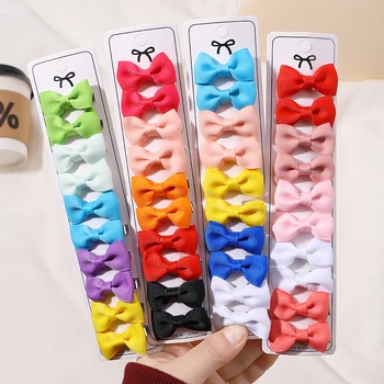 부티크 수제 작은 아기 활, Grosgrain 1.5 인치 헤어 활, 악어 클립, 아기 소녀 유아 헤어 액세서리 선물, 10 개