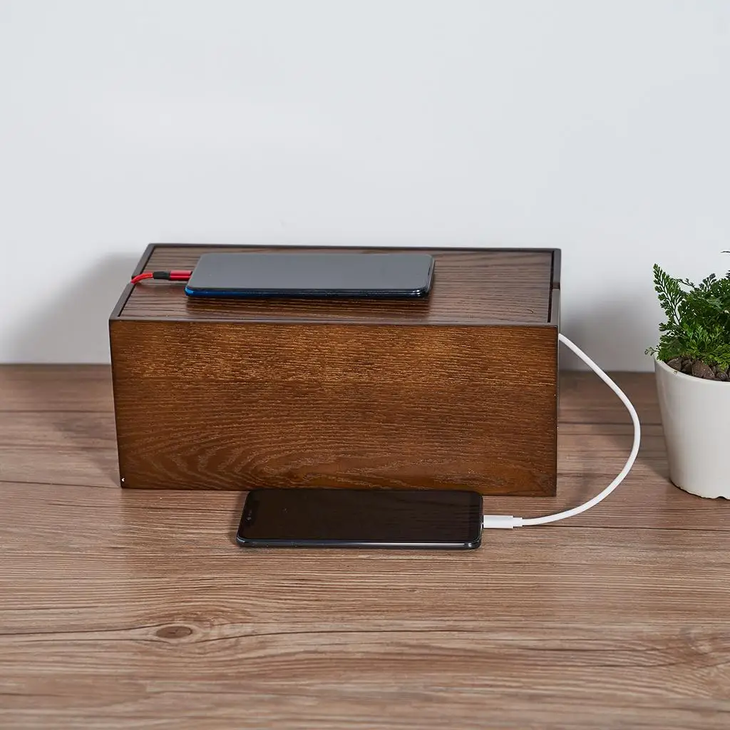 Wooden Cable Management Box: Unproven Desk Organizer #2