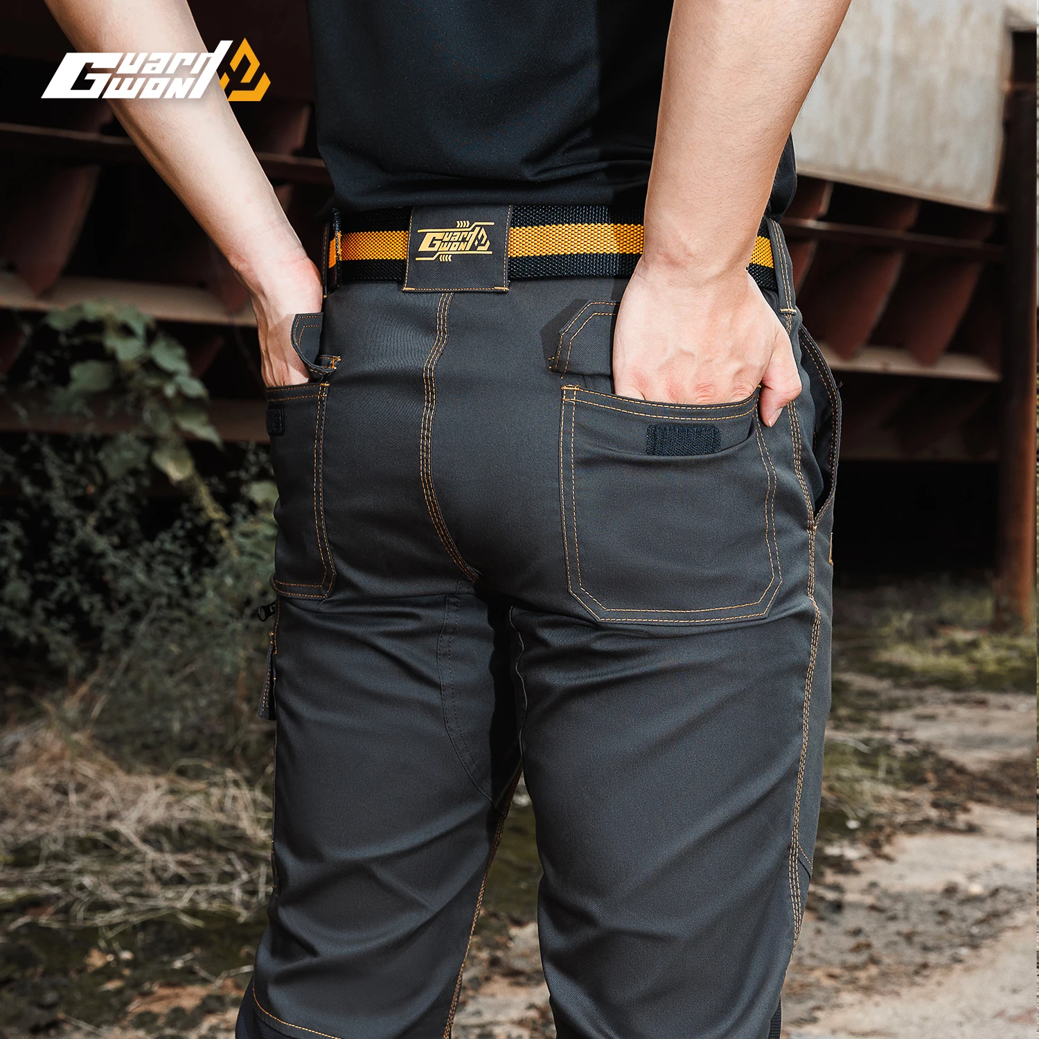 Guardwon New Tactical Work Pants Multi-pockets Elastic Work Cargo Pants Camping Climber Pants Fishing wear