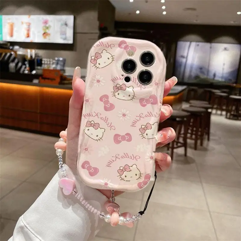 Sanrio Hello Kitty Chain Case For Vivo Y53 Y21 Y33S Y15S Y22S y17s Y100 Y02S Y76 Y36 Y30 Y50 Y35 V15 V30 V29 V23 Pro E V27E V30E