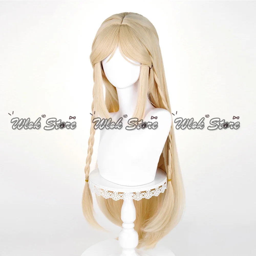 Wuthering ondas cartethyia flordelys cosplay peruca resistente ao calor 90cm cabelo longo feminino halloween carnaval festa role play adereços