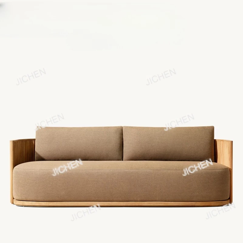 Moderno sofá ao ar livre conjunto de sofá de jardim em forma de l sofá de madeira teca móveis de jardim à prova dwaterproof água conjunto de móveis ao ar livre