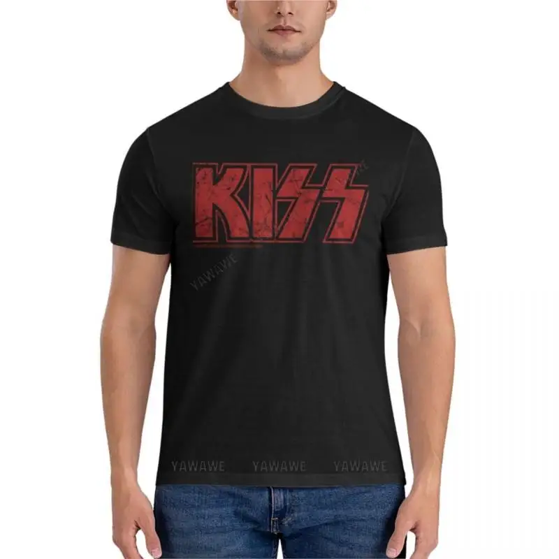 Kiss the Band logo red Classic T-Shirt black t shirts for men black t shirts anime clothes o neck shirt