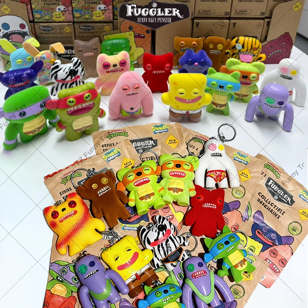 Fuggler الأصلي مضحك القبيح الوحش ذات العلامات التجارية المشتركة صندوق أعمى لعبة مجسمة عشوائي مخفي مفاجأة المفاتيح أرقام دمية جمع الهدايا